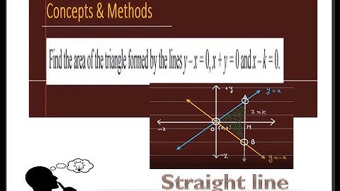 Find the area of the triangle formed by the lines y−x=0,x+y=0 and x−k=0.