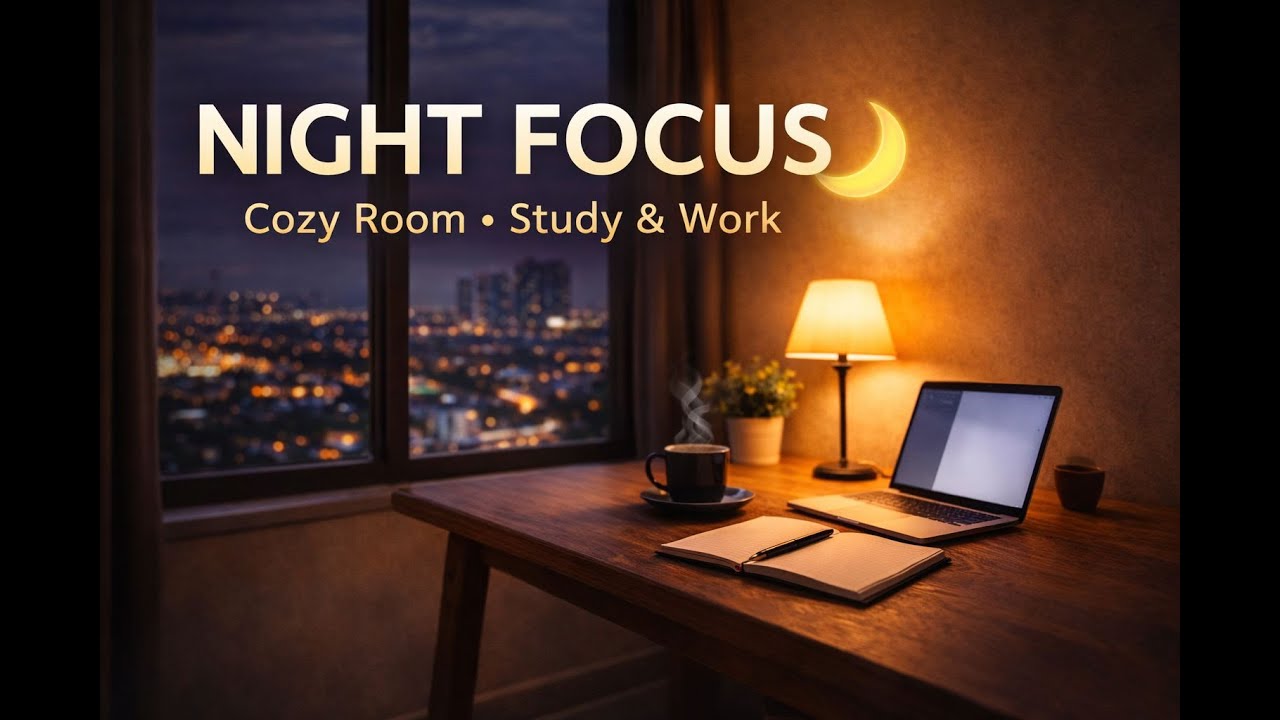 Night Focus 🌙 Cozy Late-Night Room Ambience for Deep Work & Study