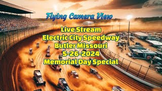 LIVE!!! Dirt Track, Flying Cameras: Memorial Day Special 2024 at Electric City Speedway!