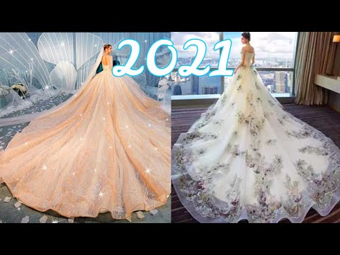 اجمل فساتين اعراس ملكية 2022 اجمل و افخم فساتين زفاف عروس - YouTube