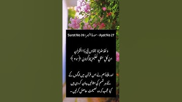 Surat No 39 : سورة الزمر - Ayat No27 #viralvideo #qurantranslatio #islamicscripture #shortvideo