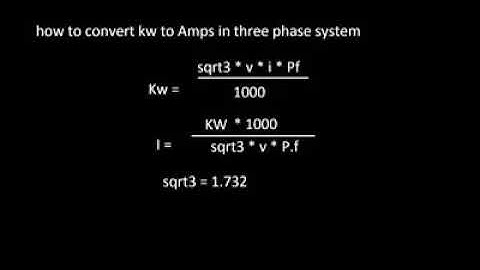 How to convert Kw to Amps in three phase system.