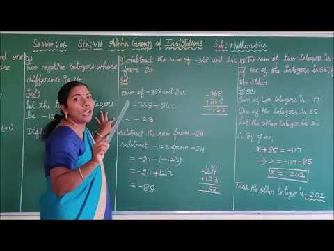 GRADE VII MATHS INTEGERS PART 6 - YouTube