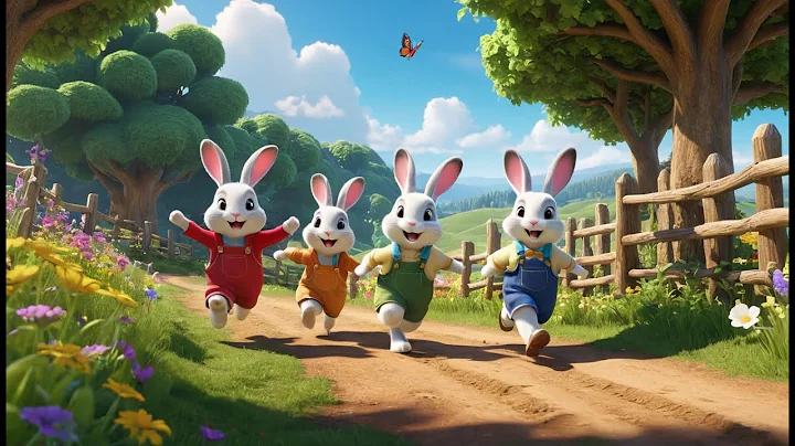 Five Little Bunnies Jumping on the Ground | Fun Counting Song for Kids | Bunny Dance Nursery Rhyme