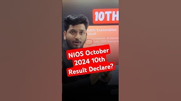 NIOS October 2024 Results Class 10th Declare? #nios #shorts