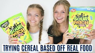 Trying Cereal Based Off Real Food ~ Jacy and Kacy