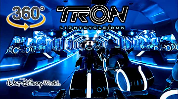 VR360 5K TRON Lightcycle Run Roller Coaster On Ride POV with Queue Walt Disney World 2023 03 23