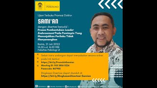 Sidang terbuka Promosi Doktor F. Psikologi UI- Sami'an
