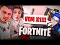 CHAMEI O JOÃO CAETANO E SEU IRMÃO PRO X1! Fortnite