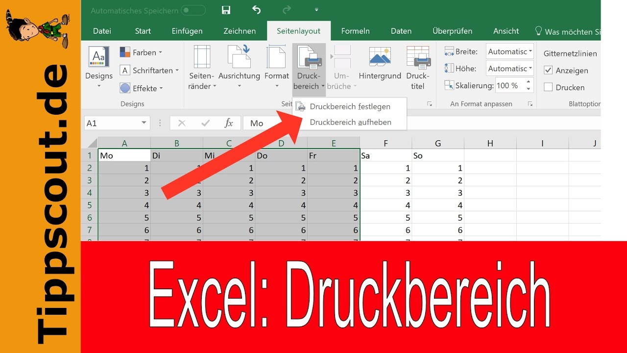 Excel Druckbereich Festlegen Ausschnitt Drucken Tippscout De