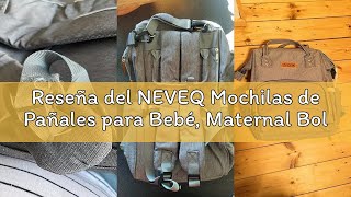 Reseña del NEVEQ Mochilas de Pañales para Bebé, Maternal Bolso Multifuncional con USB de Viaje, Gran