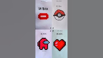 Guess Pixel Art 🤯😯 (64 bits-quarter bit) #shorts #pixelart #amongus #subscribe #heart