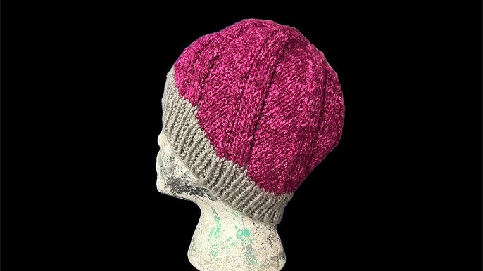 Knitting : Absolute Basic knitted hat with worsted weight # 4 yarn 