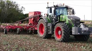 Drilling Winter Wheat With A Farm Made 9M Horsch Drill