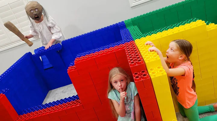 Teaching Granny to Babysit Our Baby Brother! Hide and Seek in Giant Lego Fort!