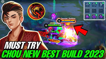 CHOU NEW BEST BUILD 2023 FOR ONESHOT (Must Try) CHOU NEW META GAMEPLAY - Mobile Legends
