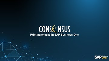 Printing checks in SAP Business One