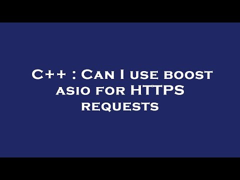 C++ : Can I use boost asio for HTTPS requests