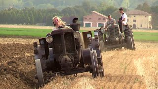 Aratura d&#39;epoca Confortino - CAT, cingolati FIAT, Landini testacalda | Old tractors plowing &amp; sound