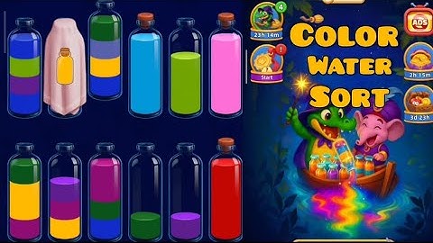 Color Water Sort Puzzle Games ASMR 💫 #watersounds #colorsorting #watercolor #viral #games #relaxing 