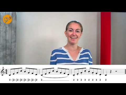 Dreiteilige Stimmübung für die Höhe. Sprache-legato-staccato (Fortgeschrittene)