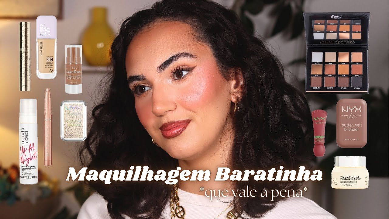 A MELHOR maquilhagem BARATA que já experimentei (full face!) ✨