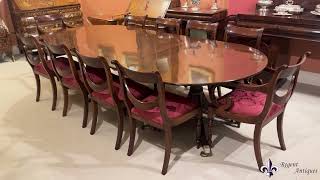 Antique George III Regency Dining Table 18th Century & 10 Dining