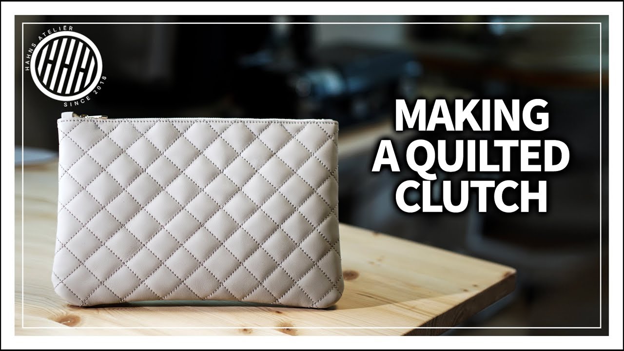 Leather Craft] Making a quilted Leather clutch bag 