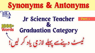 MOST Important English Synonym Antonym For Graduation Category JST Test