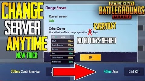How to Change Pubg Server Before 60 Days || Change Pubg Server Without Room Card & Customer Service😊