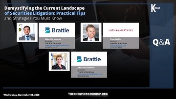 Q&A Session: Securities Litigation Tips and Strategies CLE