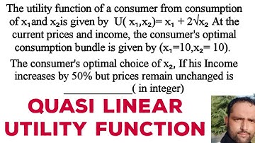quasilinear utility function . quasi linear utility preferences #iitJamEconomics