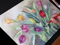 watercolor painting/ tulips