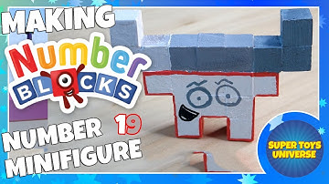Making Numberblock 19 wooden block minifigure!!
