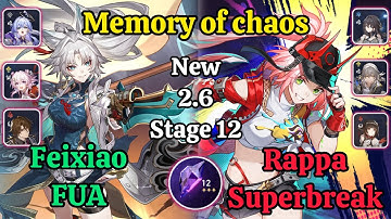 E0S0 FeiXiao FUA & E0S0 Rappa Superbreak New Memory of chaos stage 12 (3 star) / Honkai star rail