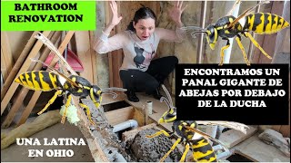 HUGE WASP NEST🐝 UNDER THE SHOWER| BATHROOM RENOVATION PART 2✅️