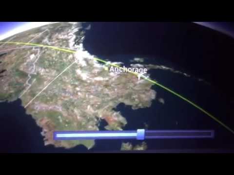 Polar route from ICN to IAD