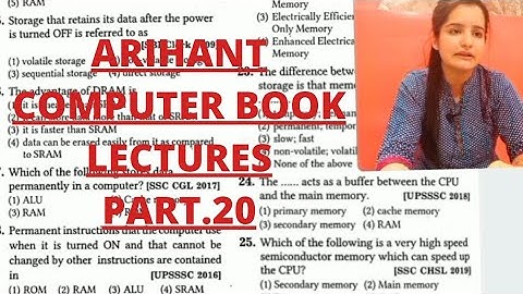 COMPUTER ARIHANT BOOK LECTURES I COMPUTER MEMORY MCQ I PART.20 I JKSSB EXAMS I