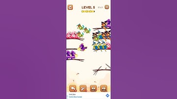 bird sort 2 color puzzle game 🐦 level 5.