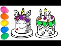 Торт / Малювання та Розмальовки / Сбірка Навчальних відео для дітей від школи Melli Art