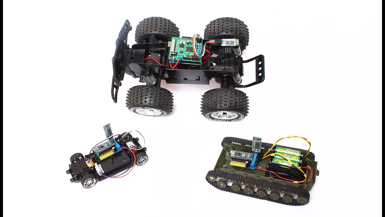 Машинки на радиоуправлении видео. Радиоуправляемая машина блютуз ардуино. Машинка 4 на 4 ардуино. Машинка на радиоуправлении на ардуино. Машинка на l293d 4 WD C пультом.