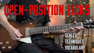Open Position Soloing | Major and Minor Pentatonic Licks with Open Strings