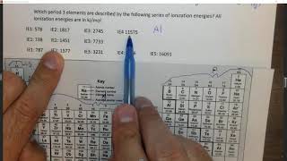 Celebrity CH6 Q17 Identify and Atom from Ionization Energies Wealth