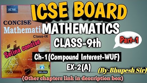 icse |class-9th |maths |ch-2 |compound interest| basic| ex@2a | part-1