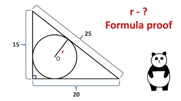 Find the Radius of a Circle Inscribed in a Right Triangle. Formula Proof. Geometry video.