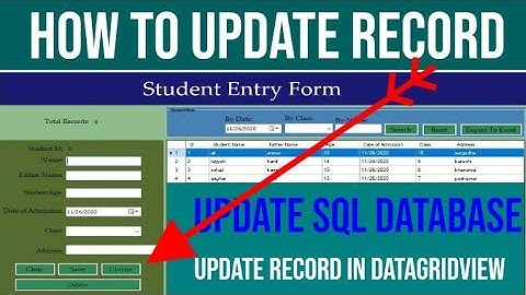 C# for beginners Student Management System Part-9(how to update data in database and gridview vs)