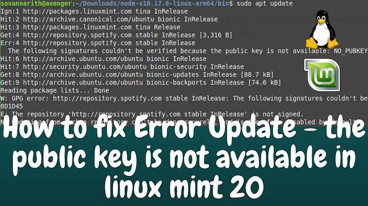 How to fix Error Update - the public key is not available in linux mint 20 SOLVED