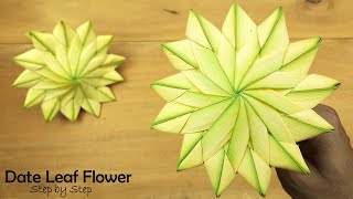 Leaf Craft: How to Make Flower From Date Leaves | Crafts With Real Leaves | Leaf Craft Activities