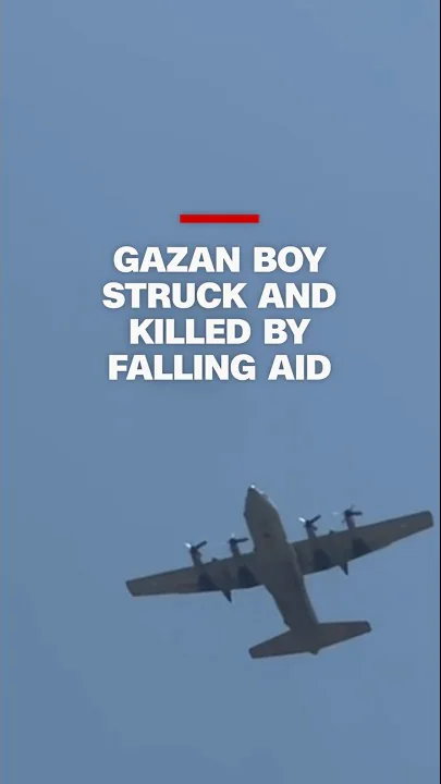 Gazan boy struck and killed by falling aid