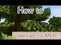 How to landscape for MCPE! | build better trees hills and more | DibbleCraft